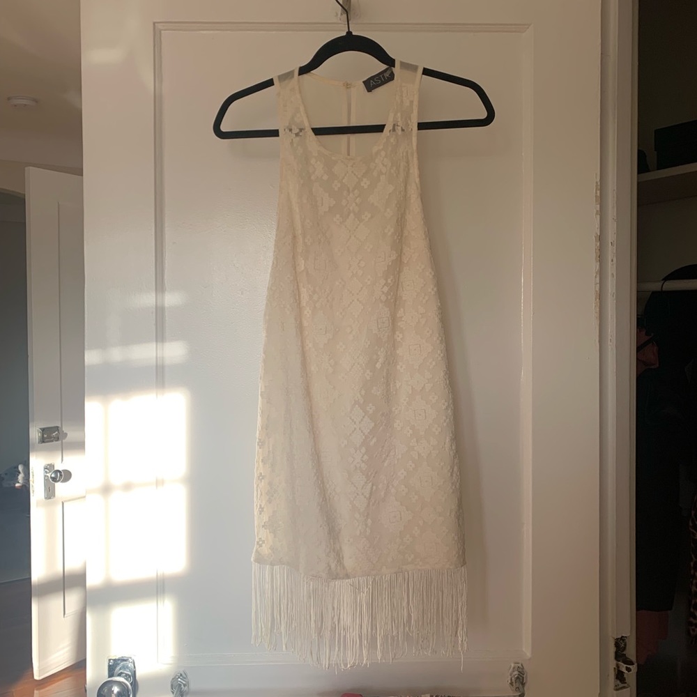 Fringe lace dress. Perfect for beach getaway